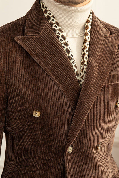 Old Money Winter Corduroy Slim-Fit Suit