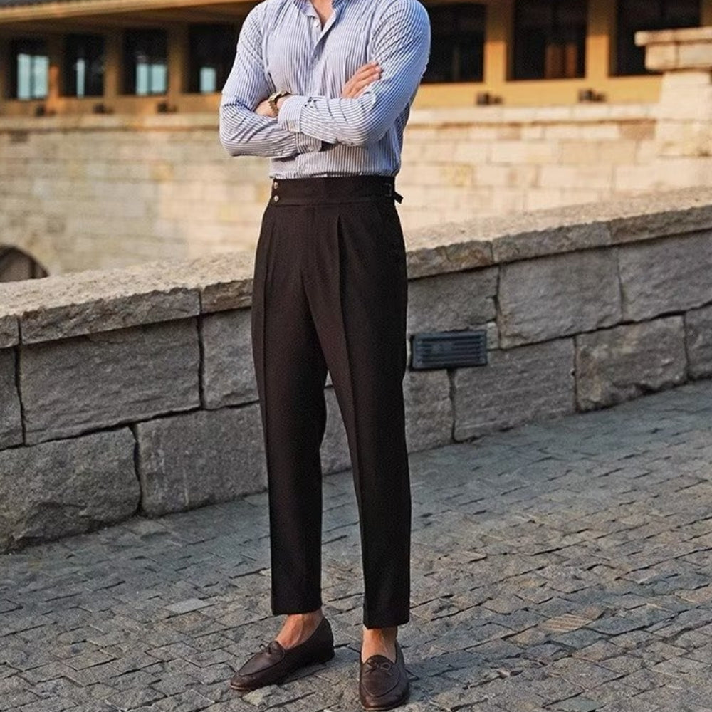 Old Money Mature Style Slim Trousers