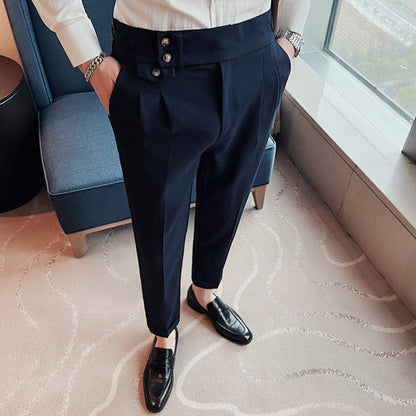 Old Money High-Waist Naples Straight-Leg Trousers
