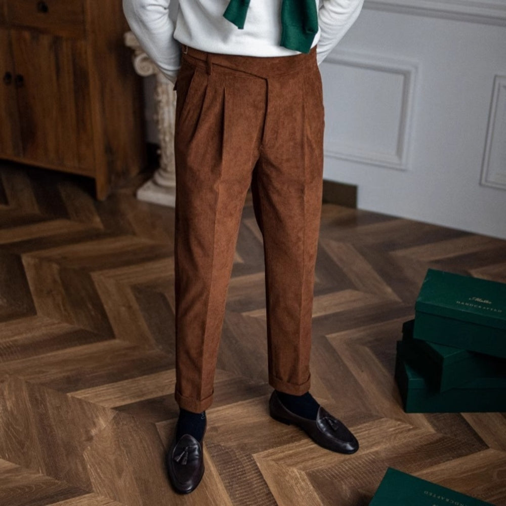 Old Money Wide-Leg Drape Trousers