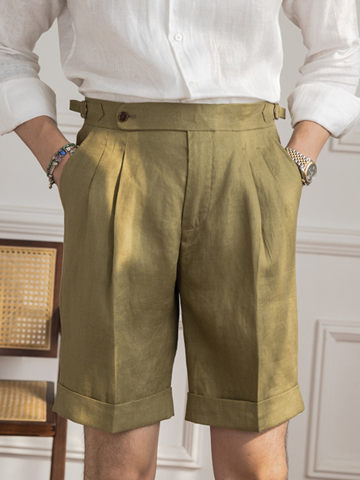Old Money Old Money High End Linen Shorts
