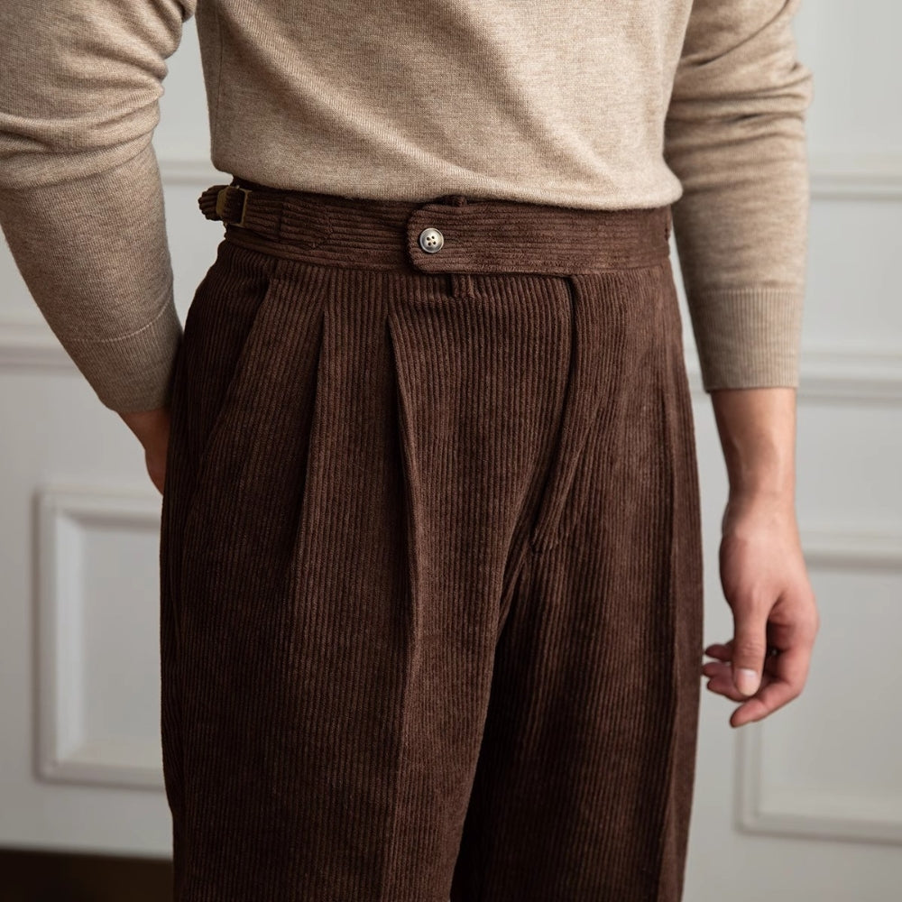 Old Money Corduroy Drape Casual Trousers