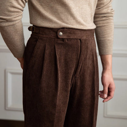 Old Money Corduroy Drape Casual Trousers