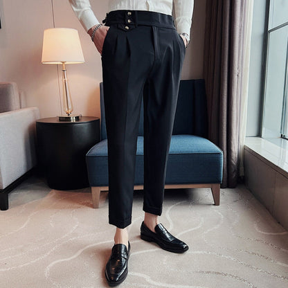 Old Money High-Waist Naples Straight-Leg Trousers