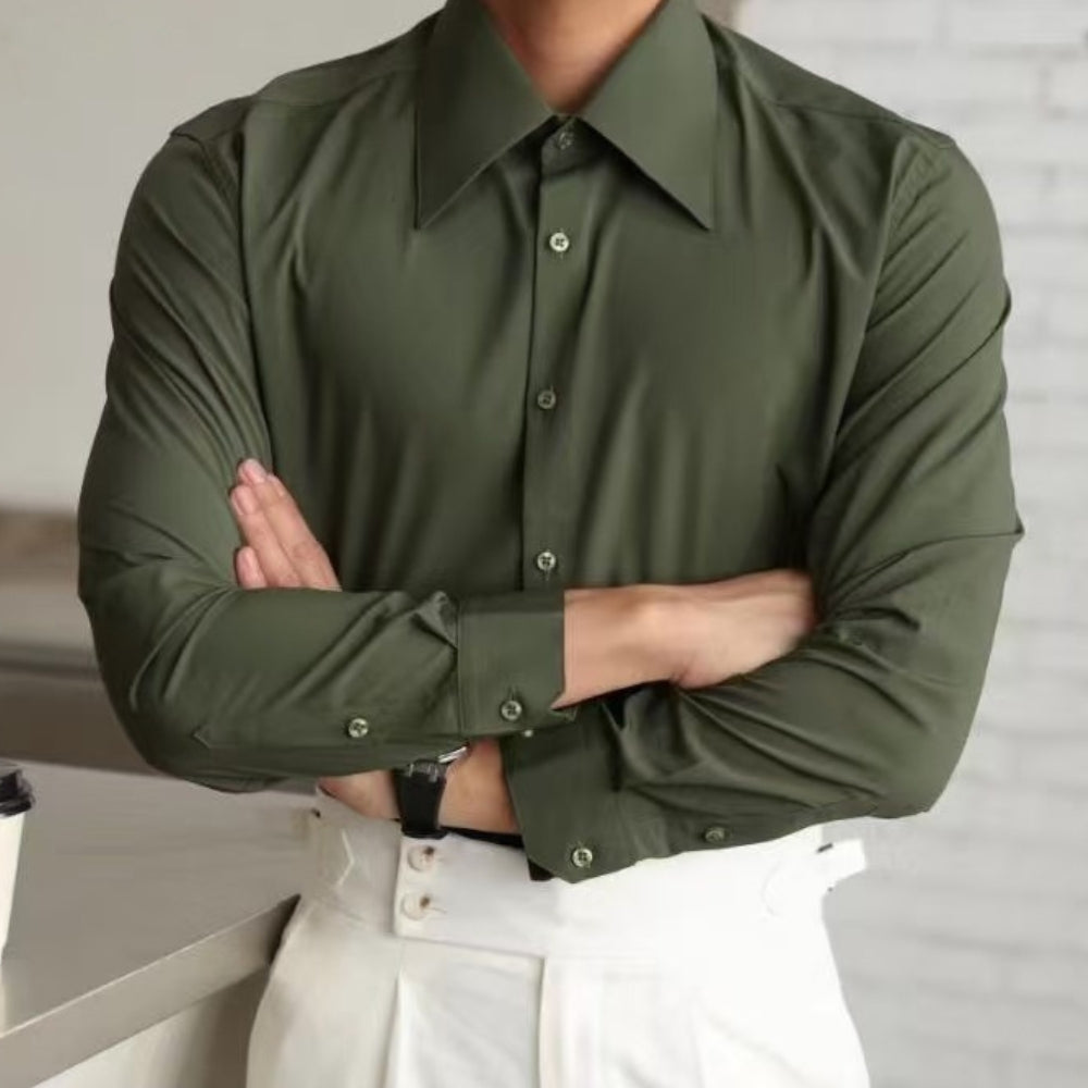 Old Money French Style Slim-Fit Shirt