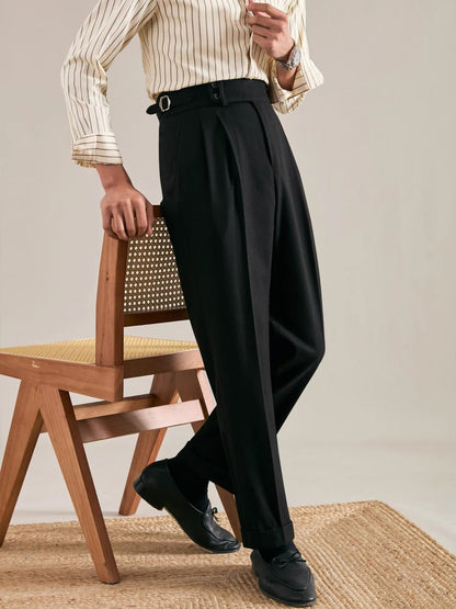 Old Money Straight Leg Italian Drape Trousers
