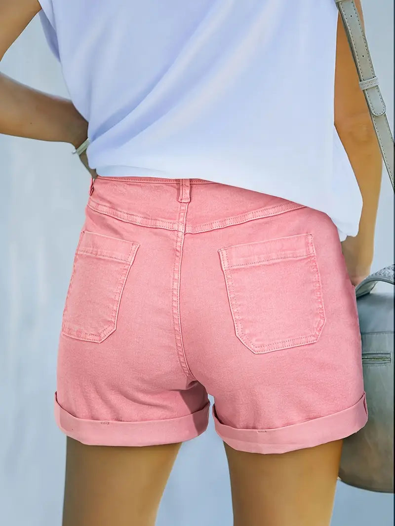 Lila Vintage Denim Stretch Shorts