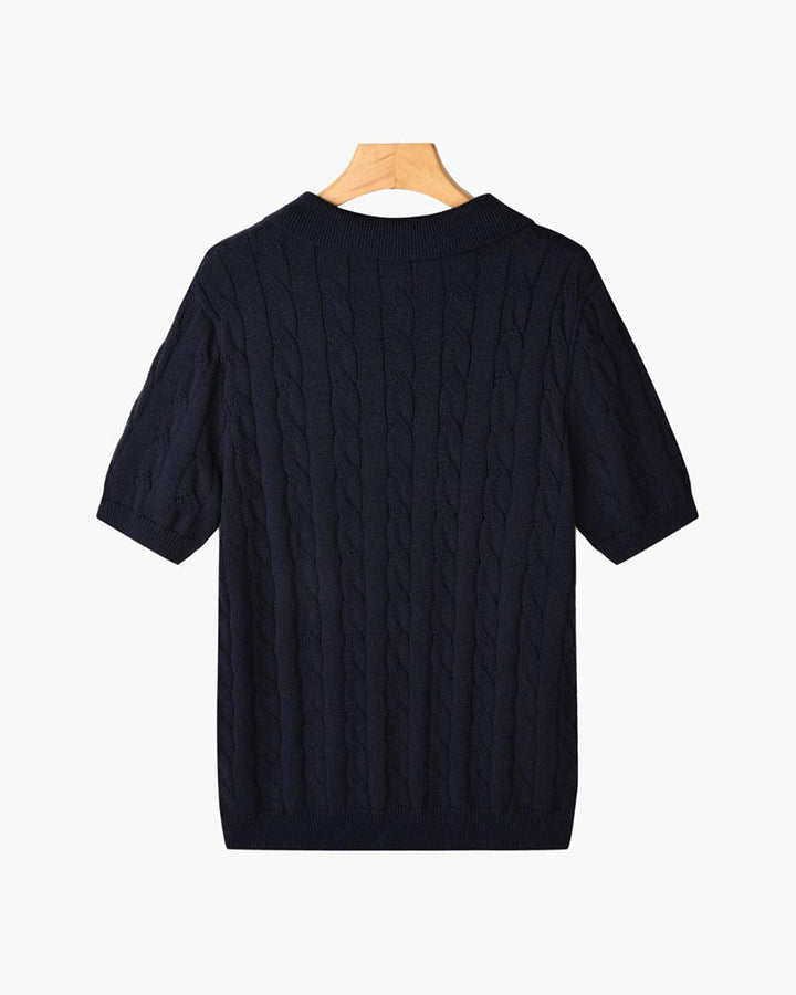 FLORENCE Cable Knit Polo