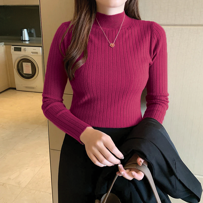 Aurora - Ribbed Turtleneck Top