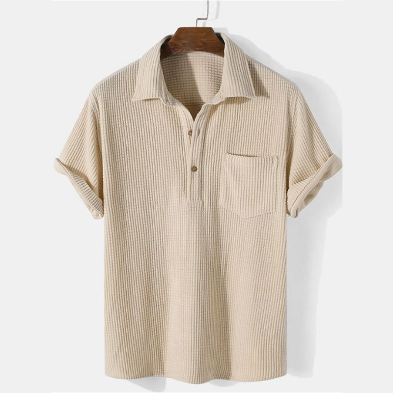 Enzo Waffle-knit Polo Shirt