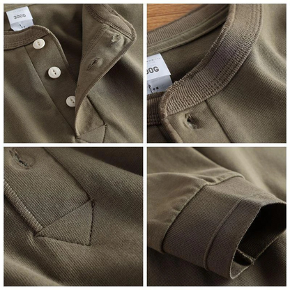 Aldo 3-button Crewneck Pullover