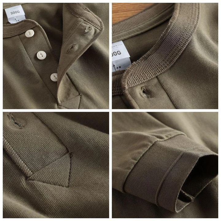 Aldo 3-button Crewneck Pullover