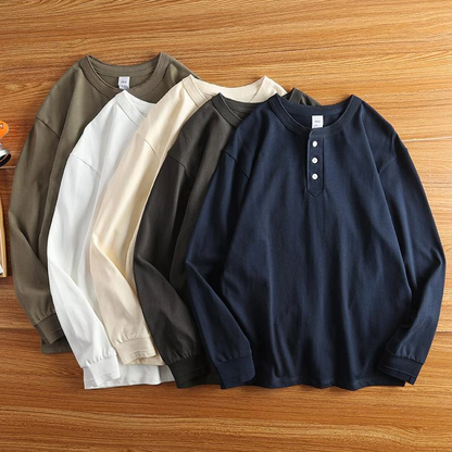 Aldo 3-button Crewneck Pullover