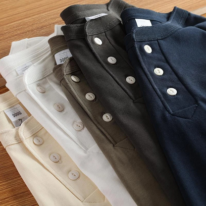 Aldo 3-button Crewneck Pullover