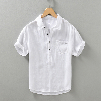 Sardinia Linen Cotton Polo Shirt