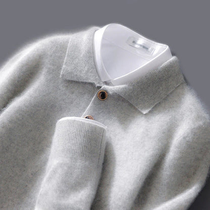 Old Money Cashmere Polo Jumper