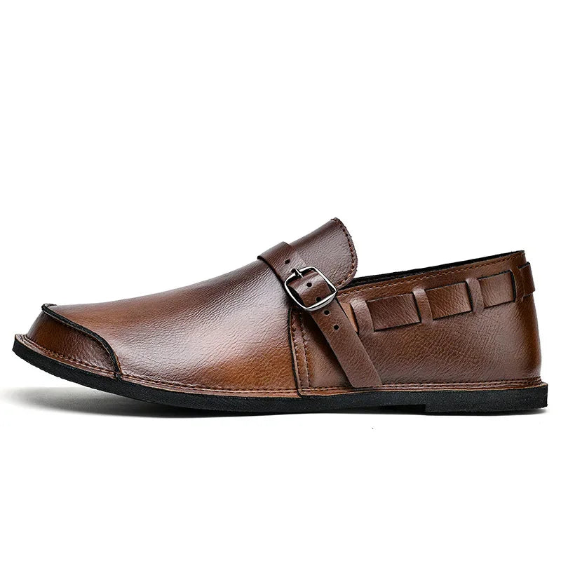 Giovanni Marconi Buckled Leather Loafers