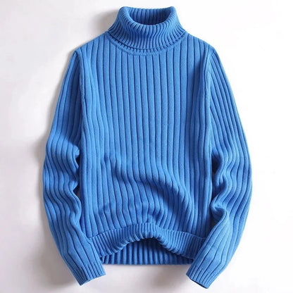Old Money Ribbed Knit Turtleneck Sweater