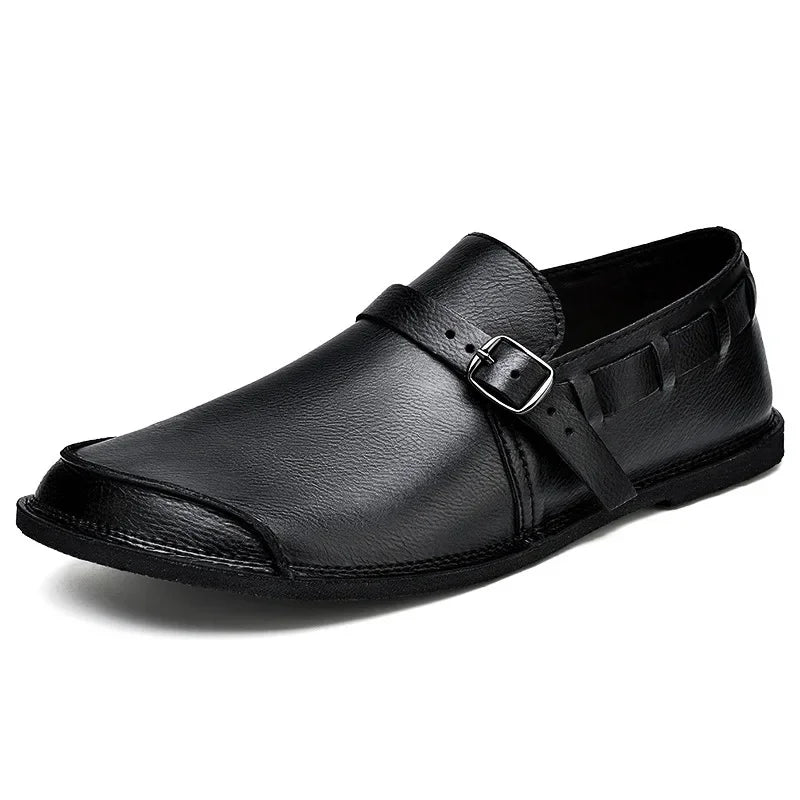Giovanni Marconi Buckled Leather Loafers