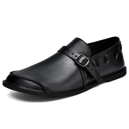Giovanni Marconi Buckled Leather Loafers