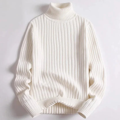 Old Money Ribbed Knit Turtleneck Sweater