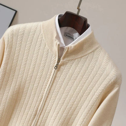 Old Money 100% Merino Wool Full Zip Jumper