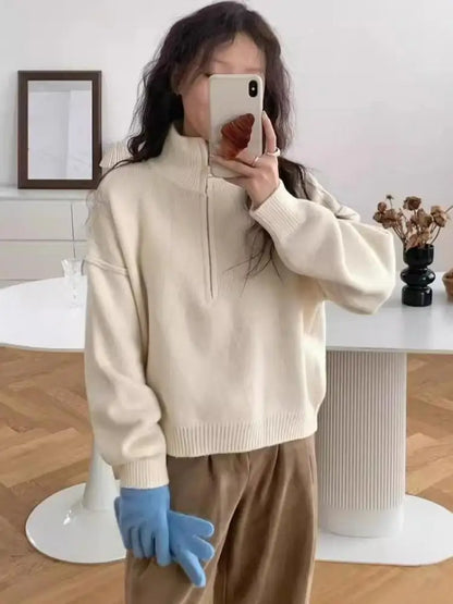 Aurora - High Neck Knit Sweater