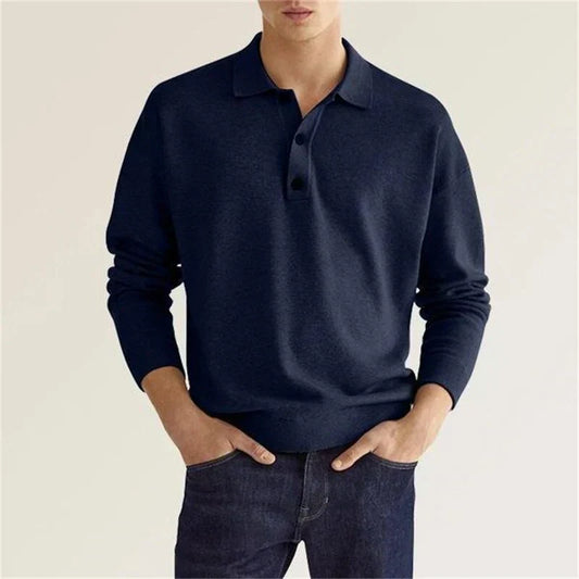 Old Money Long Sleeve Polo Shirt Casual