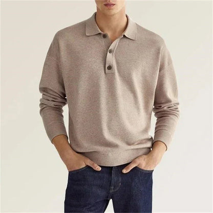 Old Money Long Sleeve Polo Shirt Casual