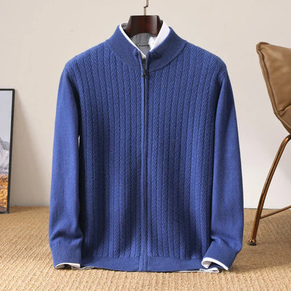 Old Money 100% Merino Wool Full Zip Jumper