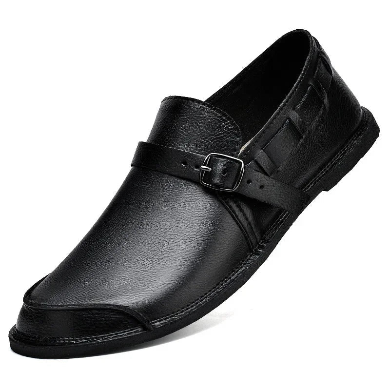 Giovanni Marconi Buckled Leather Loafers
