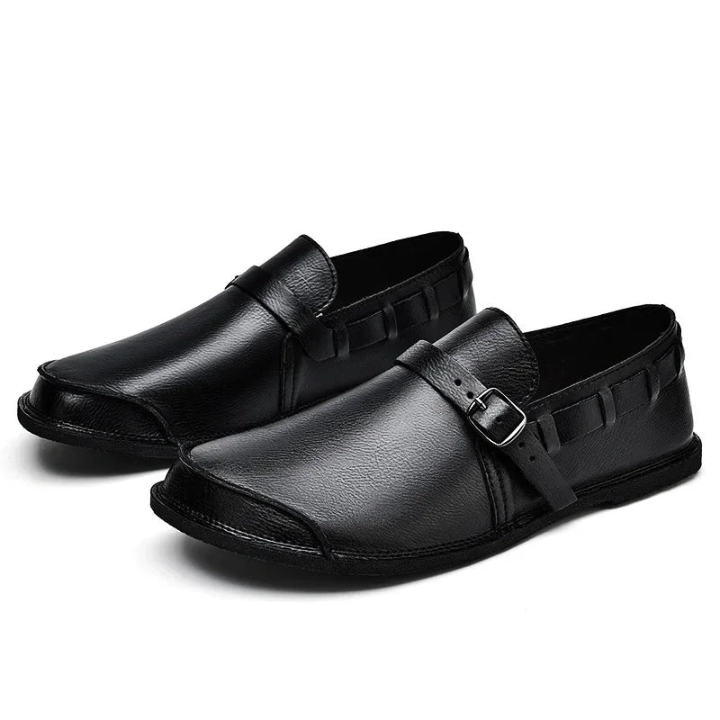 Giovanni Marconi Buckled Leather Loafers
