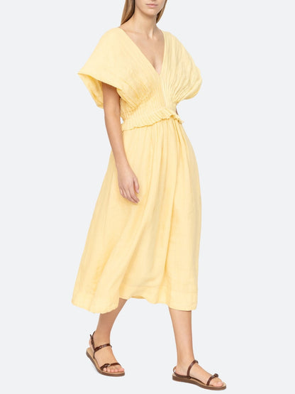 Oversized Sleeves Midi Dress