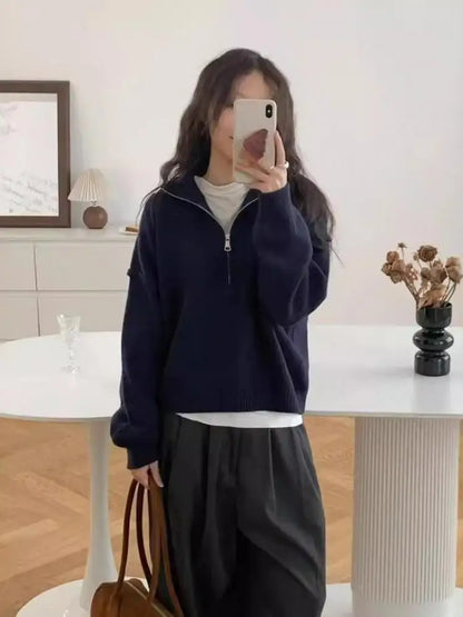 Aurora - High Neck Knit Sweater