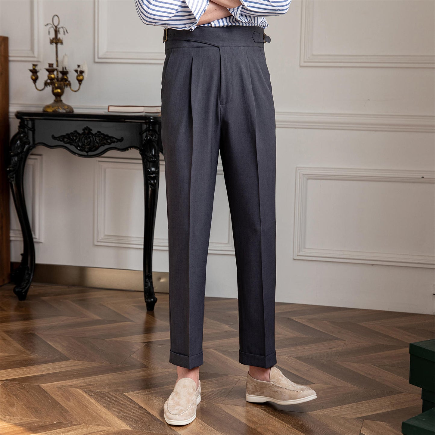 Old Money Straight Leg Pleated Trousers