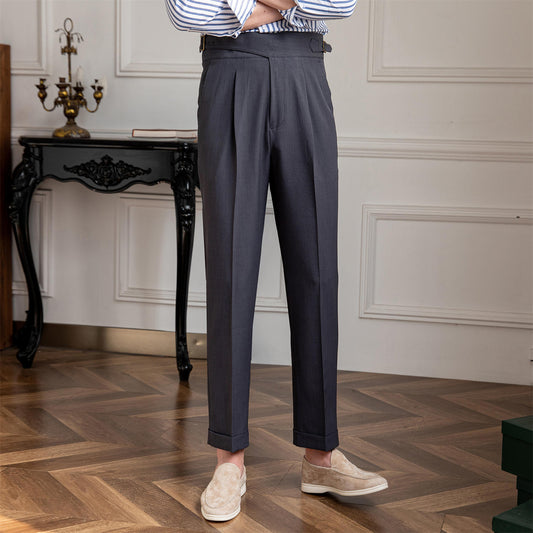 Old Money Straight Leg Pleated Trousers
