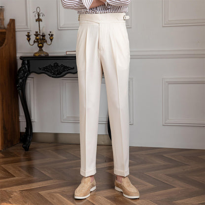 Old Money Straight Leg Pleated Trousers