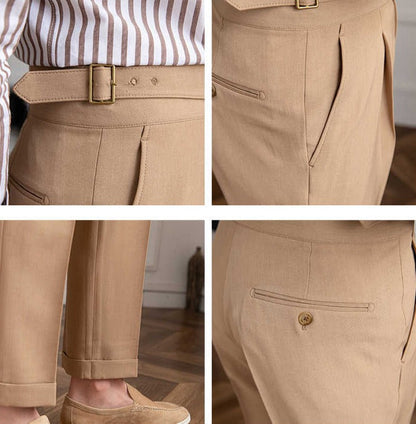 Old Money Straight Leg Pleated Trousers